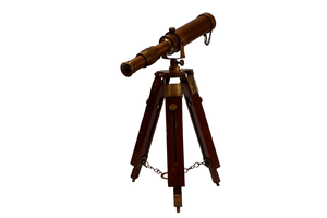 Télescope vintage en laiton avec trépied en bois, grossissement 10-19,9x, non étanche, pour la maison, le bureau et la décoration côtière - Product Image 3