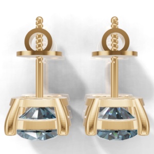 Heerani Jewels Natural Round <b>London</b> Bluet Topaz 925 Sterling Silver Classic Stud Vermeil Yellow Gold Unisex Earrings - Product Image 5