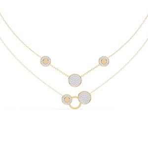 Luxury Handcrafted 10k 14k 18k Yellow Gold Layered Diamond Jewellery <b>Necklace</b> Women’s <b>Statement</b> Diamond Jewellery Collection - Product Image 1