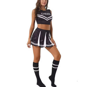 Uniforme de cheerleading All Star Academy à manches longues AB Crystal, vente en gros, uniformes de compétition de cheerleading noirs - Product Image 3