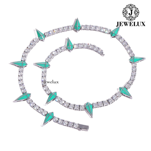 Best Selling <b>Statement</b> <b>Necklace</b> Moissanite Spike Rhodium Plated 925 Silver Hiphop Party Unisex Jewelry Available At Export Price - Product Image 2