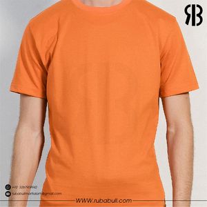 Camiseta de manga corta con cuello redondo para hombre, color naranja, corte regular, estilo casual, de algodón tejido, para hombre. - Product Image 3