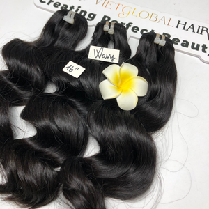 Extensiones de cabello humano vietnamita virgen súper doble dibujado Onda natural Trama doble Precio al por mayor Cabello crudo - Product Image 1