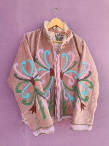 Intricate Handmade Uzbek Suzani Embroidered <b>Coat</b> Vintage Style Festival Jacket Bohemian Statement Winter Blazer Gift For Her - Product Image 2