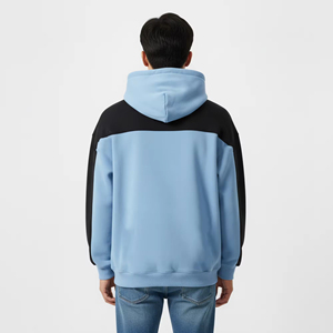 Custom Made Men's 100% Cotton Fleece Oversized Winter Hoodies Custom Color <b>Block</b> Puff Printed 2 Tone Embroidered Pocket Pullover - Product Image 2