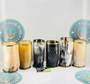 Verre à liqueur en corne de boeuf Viking naturel Verre à gobelet à boire Verre en corne de buffle naturel de haute qualité Personnaliser la taille par FWE - Product Image 1