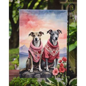 Whippet Two Hearts Multicolor Garden Flag Buzón decorativo y patio Banner para camas de flores y obras de arte - Product Image 3