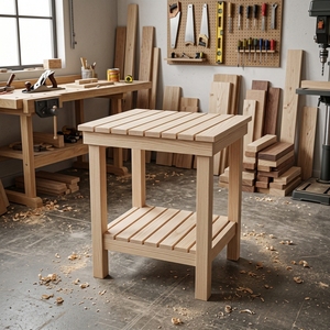 Tabouret Aqua en teck de qualité supérieure, parfaitement poncé, toucher lisse, design moderne, pour salle de bain, usage extérieur, gain de place - Product Image 6