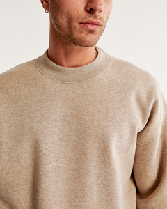 เสื้อสเวตเชิ้ตผู้ชายคุณภาพสูง ผ้าฝ้าย 100% ทรงโอเวอร์ไซส์ พร้อมชุดเสื้อฮู้ดคอกลมสำหรับฤดูหนาว พิมพ์ลายนูนโลโก้ตามสั่ง - Product Image 5