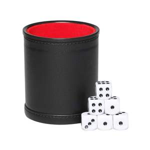 Copa de Dados Redonda de Cuero PU Hecha a Mano de Lujo con Diseño Tallado para Uso Diario en Juegos, Elegante y Funcional, Esencial para Fiestas - Product Image 2