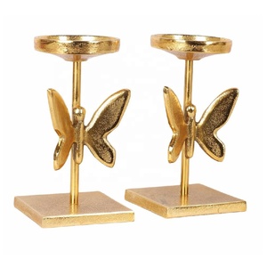 Portavelas Cónico Abstracto de Aluminio, Juego de 2 Portavelas Inspirados en Hongos, Hechos a Mano, para Sala de Estar, Navidad, Bodas, Festividades - Product Image 5
