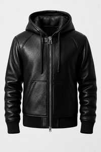 SHAFIQ SPORTS <b>Men's</b> Thin <b>Leather</b> Motorcycle <b>Jacket</b> Winter Black Front Logo Anti-Wrinkle Casual - Product Image 5