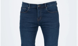 <b>Men's</b> Dark Wash Slim Fit Straight Leg Plus Size Denim <b>Jeans</b> Mid Waist Casual Cotton Pants with Pockets Button Fly - Product Image 2