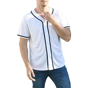 Maillot de baseball classique, tissu doux et respirant, coupe décontractée, manches courtes, fermeture boutonnée intégrale, idéal pour les entraînements et les jeux en plein air. - Product Image 1