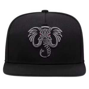 <b>Black</b> Embroidered Tiger Face Snapback Hat Unisex Street Style Casual Cap 100% Cotton Four Seasons Wear - Product Image 6