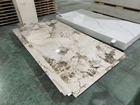 Panneau mural décoratif en plastique pour intérieur, revêtement mural en PVC, dalles de marbre en PVC SPC