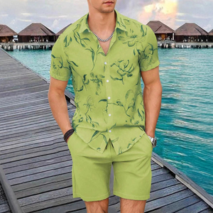 Ensemble T-shirt et short décontracté d'été pour hommes à imprimé floral, motif 3D, vente en gros - Product Image 6