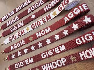 Wide Clear Purse Strap Crossbody Design Seed Bead <b>Bag</b> Strap Tiger Game Day Colleges Custom Beaded Purse Strap - Product Image 3