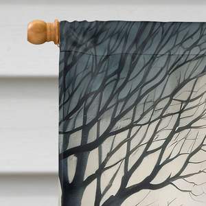 Grand drapeau de maison Halloween en polyester multicolore Spooky Yard Banner Artwork Pole Décorative Wall Hanging for Porch Bloodhound - Product Image 3