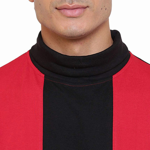 TRENDION APPARELS Pull à col roulé en tricot pour homme sur mesure, fabricant direct d'usine, pull à col roulé avec design à empiècements - Product Image 4