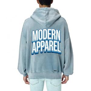 Sudaderas con Capucha para Hombre, Personalizadas, Grandes, con Pedrería, Lavado Ácido, de Alta Calidad, Estilo Francés, Super Cuadradas - Product Image 2