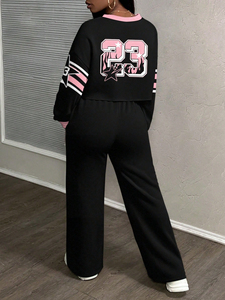 Women Heavy <b>Weight</b> Plus Size <b>Ladies</b> Tracksuits Cotton French Terry Embroidery Acid Wash Women Tracksuits OEM Wholesale - Product Image 2