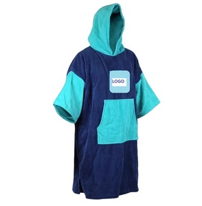 Latest Custom Design Cotton Velour Hooded Surf Ponchos Beach <b>Changing</b> <b>Towels</b> <b>Robes</b> - Product Image 1
