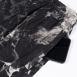 Pantalones Cortos Deportivos Personalizados para Hombre, Color Negro, Ropa Urbana de Verano, Cintura Elástica, Teñido Anudado, 100% Algodón, Secado Rápido - Product Image 6