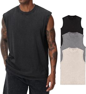 Camisetas de Tirantes para Hombre, Personalizadas con Logotipo, Transpirables, Bordadas, Ajustadas, Lisas, para Entrenamiento, Mezcla de Poliéster/Algodón, para Gimnasio, Precio de Fábrica - Product Image 1
