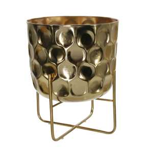 Pot de fleurs élégant en métal martelé, finition poudrée, grand plateau, pour la maison, la pépinière, le jardin, le salon - Product Image 3