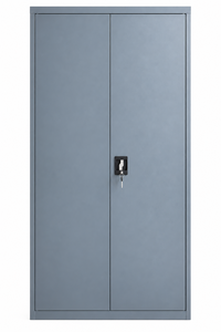 Gabinete de Almacenamiento Moderno de Acero Gris de Dos Puertas con Cerradura para Oficina - Product Image 1
