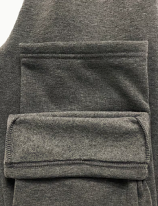 Pantalon de survêtement gris pour homme Hardihood International en polaire polyester/coton, taille élastique avec cordon de serrage, poches latérales, pantalon décontracté chaud - Product Image 4