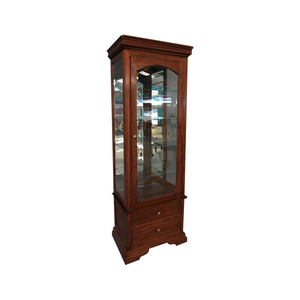 Solid Mahogany Traditional <b>Display</b> <b>Cabinet</b> with Raised Panel Glass Door Two Drawers Bottom Shelf-Living Room Home Furniture - Product Image 6