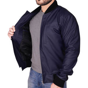 Custom Made Men Genuine Leather <b>Jacket</b> 2026 New Fashion Waterproof Breathable Anti-Uv <b>Mandarin</b> <b>Collar</b> Bomber <b>Jacket</b> Manufacturer - Product Image 2