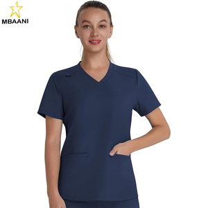 <b>Scrub</b> <b>Top</b> for Women – Soft Stretch V-Neck <b>Scrubs</b> with 2 Inset Slip Pockets and a Curved Hemline - Product Image 6