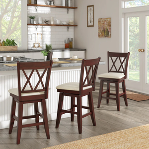 Taburete de Bar Giratorio de Madera Moderno, Silla de Cocina, Silla de Comedor Minimalista, Muebles de Cafetería, Silla de Bar para el Hogar - Product Image 1