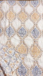 handblock printed hand stitch cottan <b>indian</b> rajasthani traditional <b>quilt</b> homedecor - Product Image 3