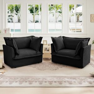 Juego de 2 Sillones Profundos con Funda para Sala de Estar, Sala de Lectura, Dormitorio y Espacios de Trabajo - Product Image 2