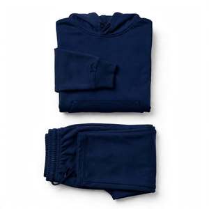 Unisex 100% Cotton Tracksuit Set <b>Half</b> <b>Zip</b> <b>Sweatshirt</b> and Drawstring Joggers Custom Color - Product Image 3