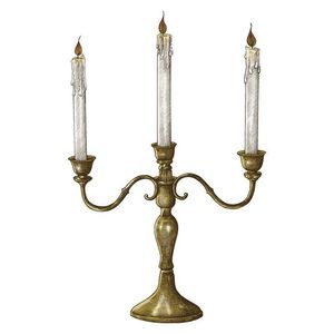 Brass Candelabra With Three Arms Cylindrical Shape Durable Design For Home Decoration - Product Image 1
