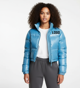 Venta al por Mayor 2025, Diseño OEM, Logotipo Personalizado Bordado, Chaqueta Acolchada de Invierno para Mujer, Tejida, de Algodón Teñido - Product Image 6