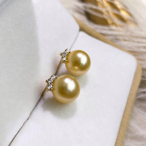Luxurious Retro 7-8mm Freshwater <b>Pearl</b> <b>Earrings</b> Strong Light Niche Design Natural Diamond Elegant 7-8mm Freshwater <b>Earrings</b> - Product Image 1
