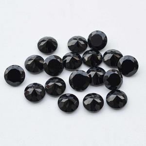 Piedra preciosa suelta de forma redonda facetada de ónix negro Natural de 9mm para ajuste de joyería en proveedores de fabricantes mayoristas listos para enviar - Product Image 1