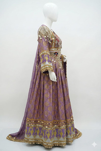 Robe maxi vintage afghane pour femmes, de haute qualité, faite à la main, en tissu naturel, style traditionnel ethnique afghan Kuchi - Product Image 4