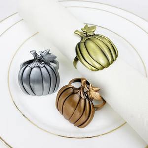 Anillo para servilletas con diseño de calabaza, con múltiples acabados, perfecto para mesas festivas, fiestas y eventos especiales, decoración de mesa, procedente de la India. - Product Image 4