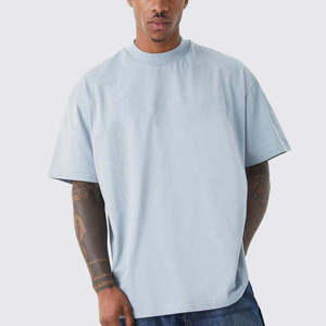 Camiseta Boxy Corta de Algodón Pesado con Hombros Caídos para Hombre - Product Image 1