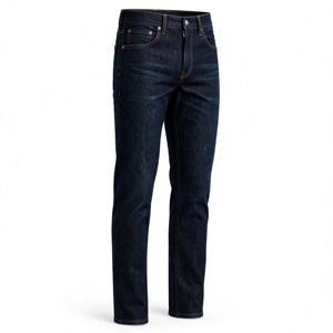 Men's Indigo Stonewashed Denim Pants Regular Fit Full Length Breathable Midweight Casual Summer <b>Jeans</b> - Product Image 5