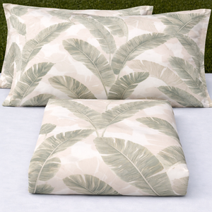 King Size Tropical Leaf Printed Bedsheet <b>Set</b> | Soft Cotton <b>Bedding</b> <b>Set</b> with Pillow Covers Lightweight Breathable Premium Bedroom - Product Image 1