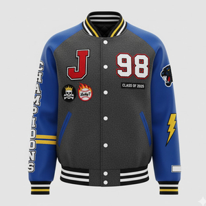 Top Seller Chenille Embroidery Varsity <b>Jacket</b> for <b>Men</b>-Full Customization Front Option Windproof Breathable High Street Style - Product Image 1
