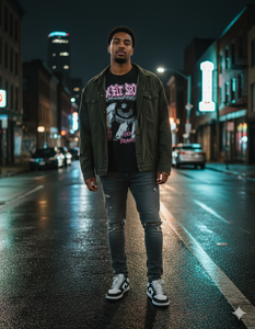 T-shirt surdimensionné noir pour homme, 100% coton, imprimé DTG personnalisé, effet délavé, col rond, manches classiques, style vintage - Product Image 3